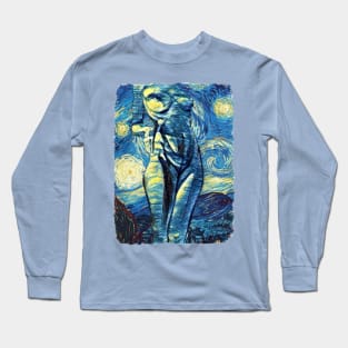 Her Curves Van Gogh Style Long Sleeve T-Shirt